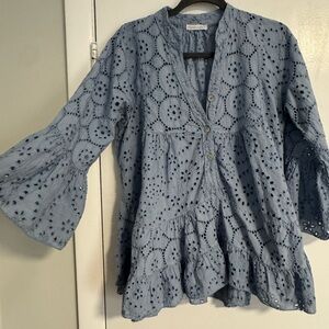 Blue Boho Cotton Women’s Top